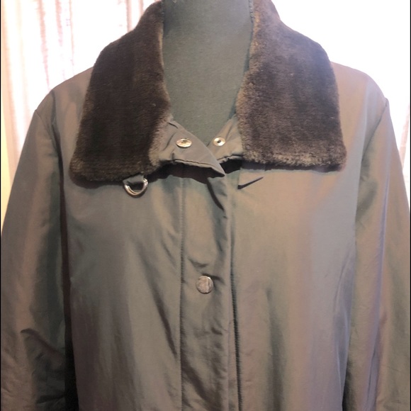 VINTAGE Frenchcoat Paris Iridescent with Faux Fur Collar Coat - Picture 9 of 12